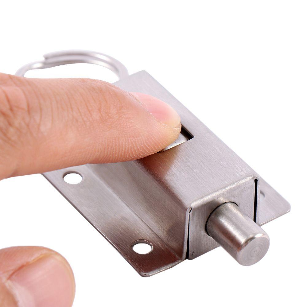 Inch Long Spring Home Improvement Slide Lock with Button Door Bolts Barrel Bolt Lock Door Hardware