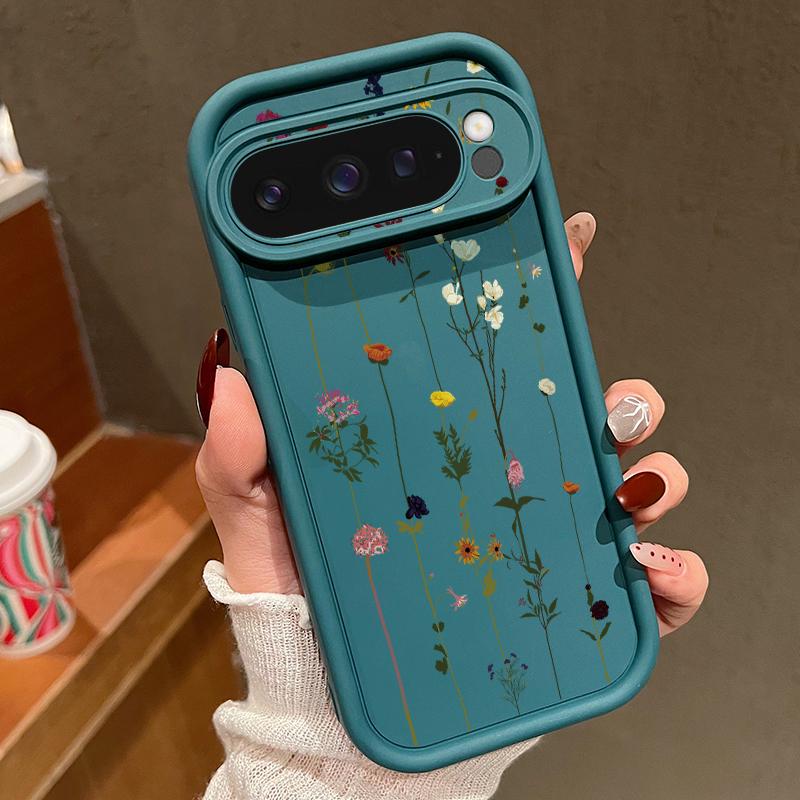 Чистый цветной цветочный узор мягкий матовый чехол TPU для Google Pixel 9 Pro XL 8 Pro 8A простой противоударный защитный чехол для телефона