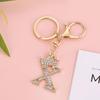 [Moerstar] bag charm initial charm key ring accessories ladies English keepsake key chain initial Sparkling men's Fashionable Elaboration