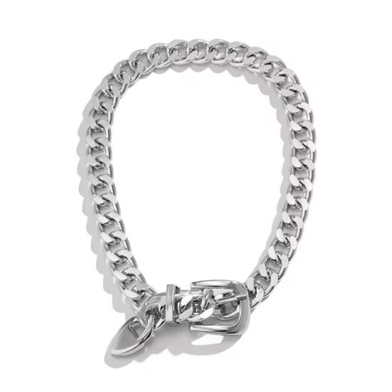 Fine Punk Lock Link Chain Retro Party Necklace Adjustable Belt Buckle Design Jewelry