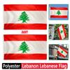 3x5FT Creative Lebanese Flag Car Sticker Polyester Indoor Outdoor Hanging Flag 90*150cm Republic of Lebanon Lubnan Flag