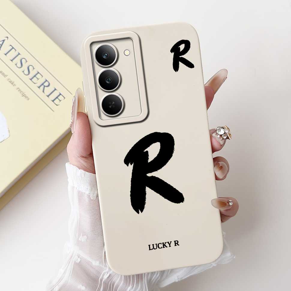 Чехол для Oppo Realme 14x 5G RMX3940 Популярный узор с буквами от A до Z Мягкая силиконовая крышка Для Realme V60 Pro 5G Ударопрочный корпус телефона