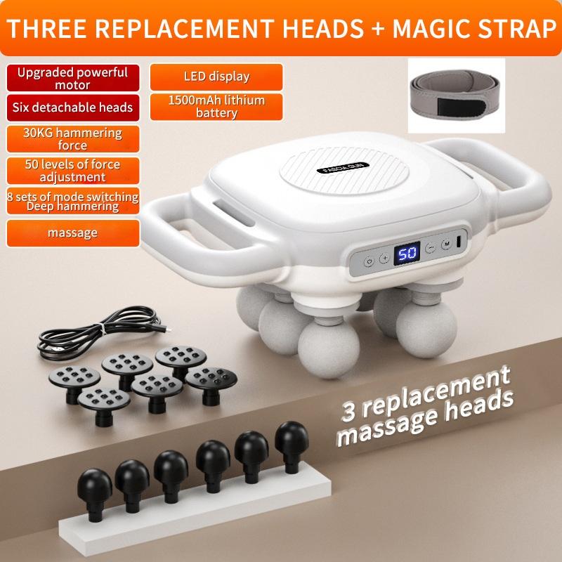 6-головочный массажный пистолет, мышечно-фасциальный пистолет, высокочастотный вибрационный массажер для тела, обезболивающий мышечно-фасциальный пистолет