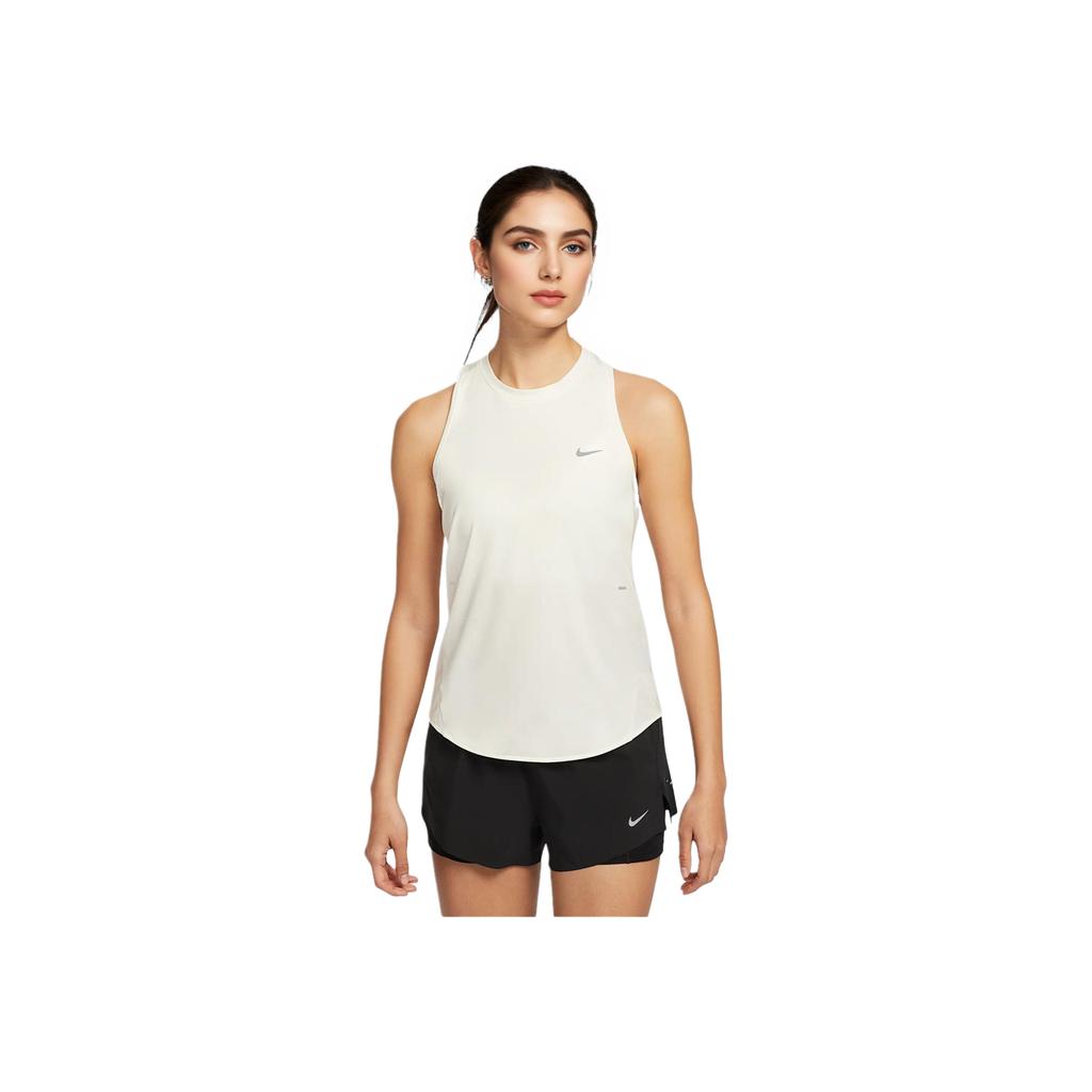Nike Dri-Fit Swoosh Круглый вырез Приталенный крой Удобный Однотонный Жилет Женские топы Молочно-белый HQ0621133