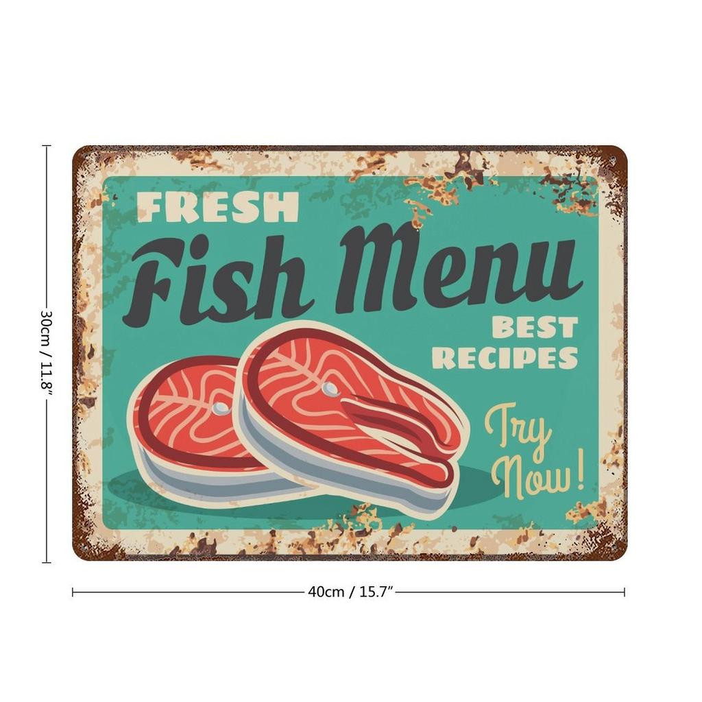 1-Pack rusty metal art board, 20×30cm and 30×40cm, distressed vintage sign for workshop, garage or game room