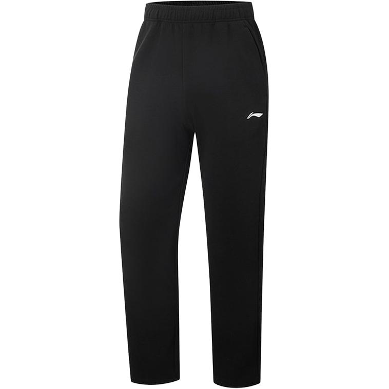 Спортивные брюки Li Ning свободного кроя с прямыми штанинами, однотонные, удобные, универсальные, простые повседневные брюки, мужские AKLVA37-2