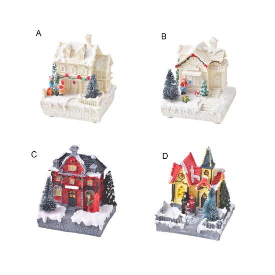 Рождественский домик миниатюрные многоразовые декоративные теплые легкие энергосберегающие рождественские украшения для домашнего декора