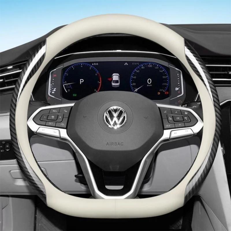 Кожаный чехол на руль автомобиля для Volkswagen ID5 ID4 ID3 ID7 ID6 Pro Crozz GTX 2024 Аксессуары для интерьера автомобиля
