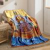 "Religious Icon Blanket with Holy Figures Design"Flannel blanket for bedroom, living room, sofa, and nap