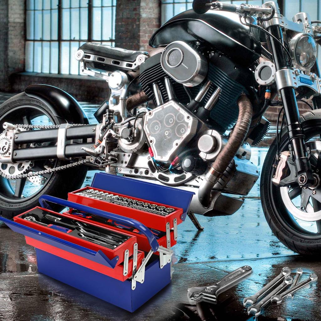 WORKPRO Tool Professional Socket Wrench Home Tool Garage Tool Home DIY Includes Steel Case Set, 85-Piece Set, Heavy-Duty Set, Kit,