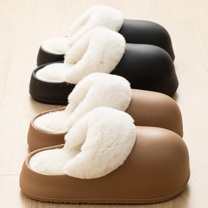 Водонепроницаемые хлопковые тапочки женские осенне-зимние домашние новые толстоподошвенные нескользящие мужские хлопковые тапочки для улицы