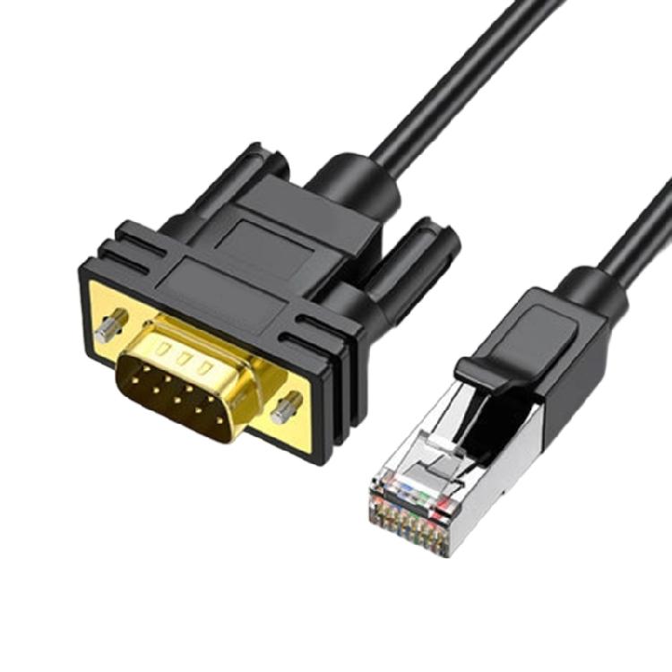 4.92 фута Сверхпрочный последовательный кабель RJ45 - DB9Pin (папа) Металлические разъемы Линия передачи данных Для консолей Улучшает соединение
