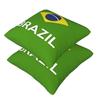 Brazil National Flag 2 Pcs Square Pillowcase Pillow Cover Cushion Zip Decorative Comfort Throw Pillow For Home Bedroom