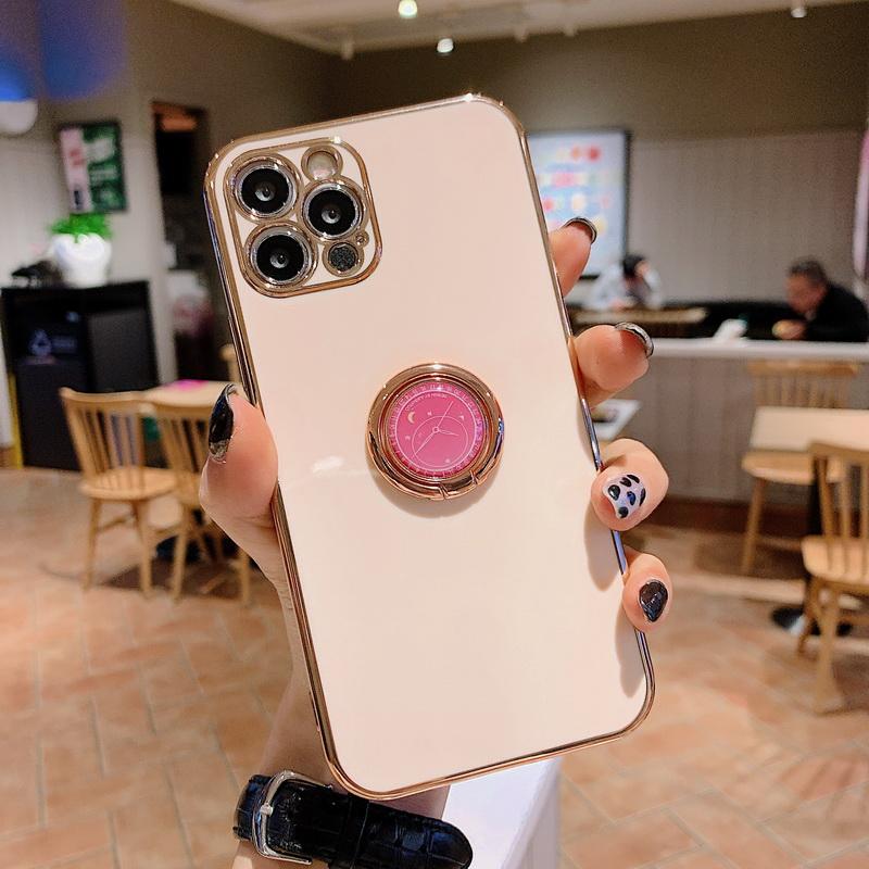 Роскошный металлический держатель для кольца, подставка, покрытие, мягкий силиконовый чехол для iPhone 16 Pro 15 Plus 11 12 13 Pro MAX 12 Mini X XR XS 8 7 Plus SE 2020