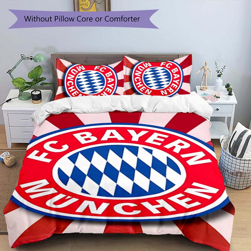 3pcs B-Bayern Munich (6) Design Cover Set - HD Printed Bedding with 1 Cover and 2 Pillowcases - Perfect for Home and Dorm Decor
