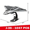 MOC Военный J-36 J-50 Модель Стелс-Самолета Строительные Блоки Фигурки Пилотов Истребителей ВВС Конструктор Игрушки для Детей и Взрослых Подарки