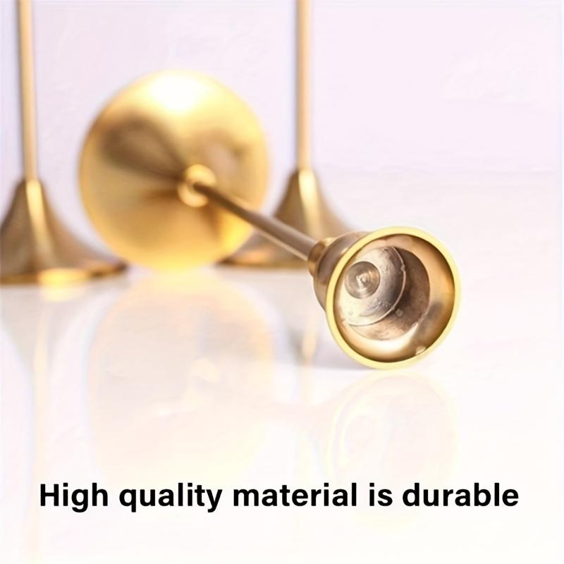 3 шт. Латунные Золотистые Металлические Конусные Подсвечники, Винтажные Современные Декоративные Центральные Подсвечники для Каминной Полки