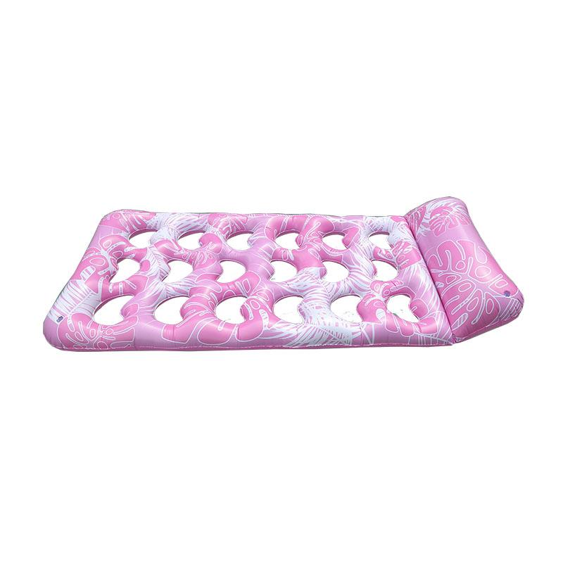 New PVC Inflatable Hole Floating Mattress Summer Water Party Inflatable Floating Mattress Love Backrest Floating Bed