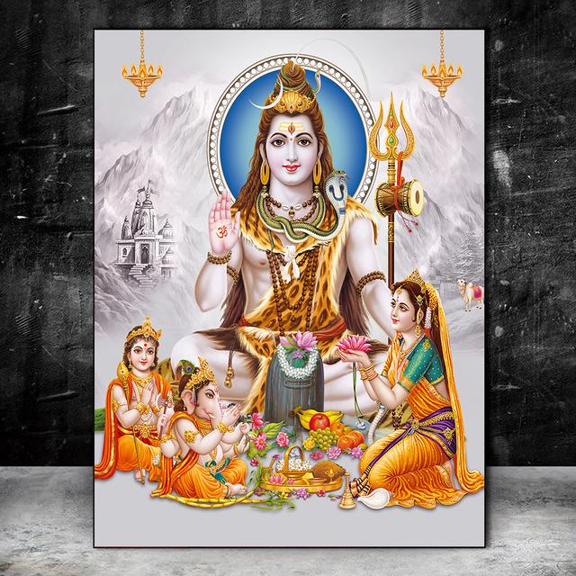 Религия Индия Золото Храм Ганеши Холст Картина Слон Бог Плакат Печать Настенная Картина для Гостиной Настенный Декор Куадрос