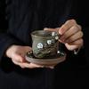 Антикварная чашка для сжигания дров из сырой руды Кунг-фу заварочная чашка Керамическая мастерская чашка для чая Одиночная чашка Чистые цветы, выдавленные вручную