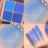 4 Colors Eye Shadow Palette Blue Matte Pearlescent Highlight Eyeshadow Palette Beauty Cosmetics