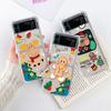 Роскошный чехол для Samsung Galaxy Z Flip 3 4 5G Funda Z Flip3 Прозрачный ПК Жесткий Противоударный Задняя крышка телефона Coque Новый год