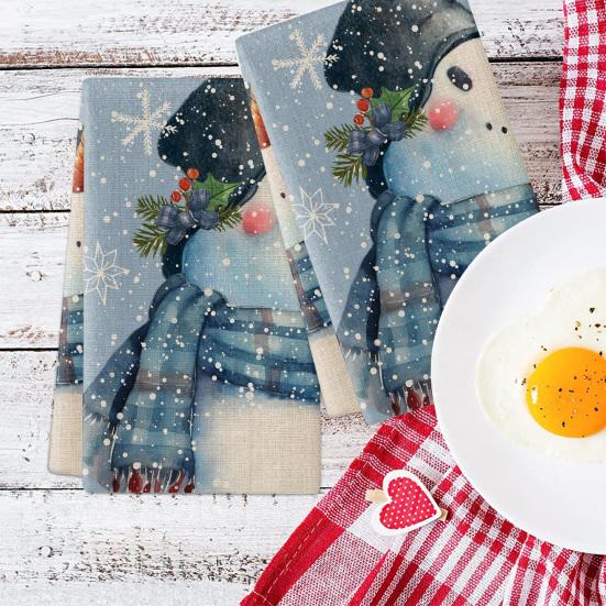60x40 см рождественское кухонное елочное волокнистое полотенце Снеговик Гном Снежинка сверхтонкое водопоглощающее прямоугольное ультрамягкое