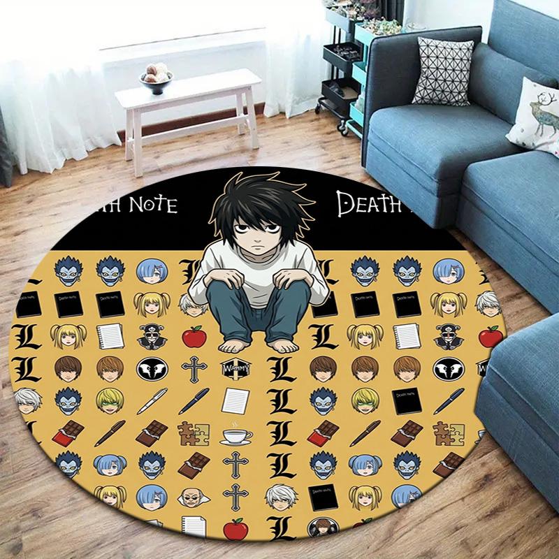 Death Note Round Area Rug Carpet Rug For Living Room Bedroom Sofa Playroom Decor Nonslip Floor Mat