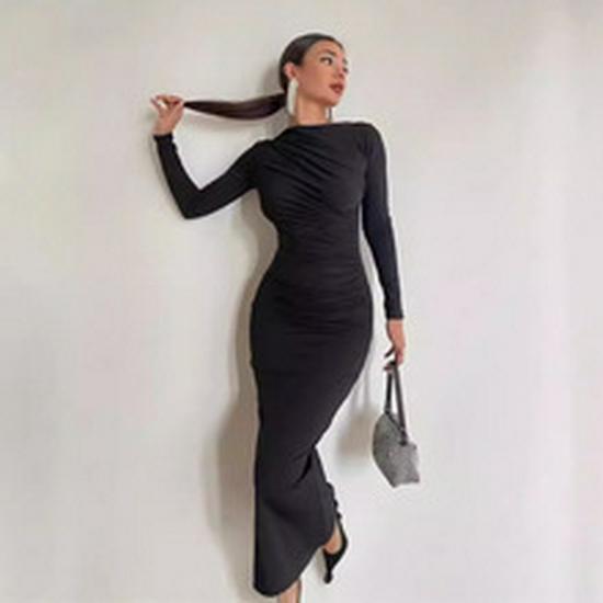 Платье на пуговицах с V-образным вырезом, однотонное, 2024: Удобная, Повседневная Европейская и Американская Женская Мода