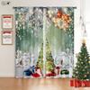 Christmas New Year Decoration Curtain Christmas Tree Santa Claus Gift Elk Pumpkin Carriage Festive Atmosphere 3D Printed Curtain