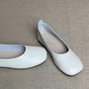 Shallow Soft-soled Flat-soled Low-heeled Grandma Shoes 2025 Spring and Autumn New Doudou Shoes One-pedal Soft Leather Single Shoes Work Shoes
