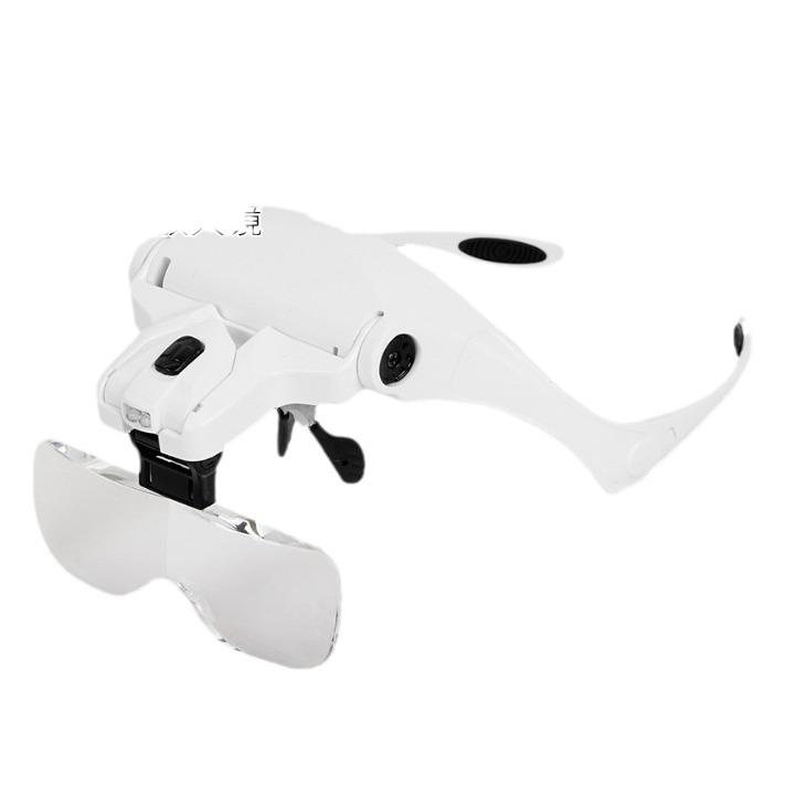 LED Head-Mounted Magnifying Glass for Circuit Board Repair, Eyelash Extension, and Nail Art