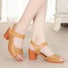 Women's High Heel Peep Toe Sandals New Summer Shoes Concise Hook&loop Heeled Shoes for Women Dress Office Ladies Heeled Sandals