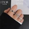 17 км, милый серебряный цвет, комплект колец со звездой и луной для женщин и мужчин, модное кольцо с черным камнем, 2021, ювелирные изделия для свадебной пары