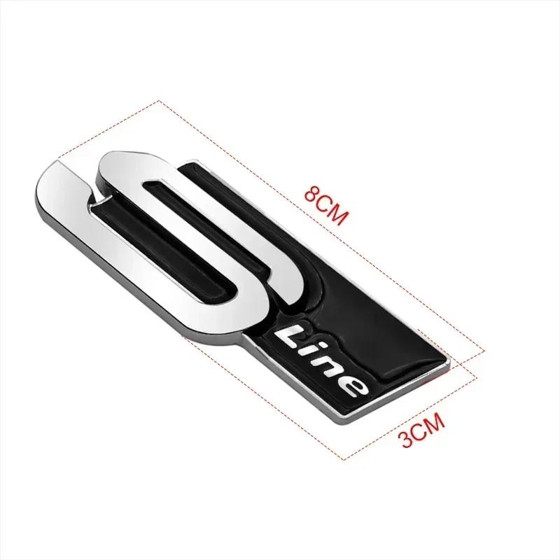 1Pc new Metal Logo Sticker Badge Decals for Sline TT Q2 Q3 Q5 Q7 Q8 A3 A4 A5 A6 A7 R8 B5 B6 B7 B8 C5 RS4 RS5 V8 Car Decoration