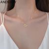 Women'S Fashion Jewelry Square Interlocking Necklace for Women Shiny Zircon Geometric Clavicle  Chain Jewelry S-N749