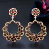 WWJ Super Gorgeous Red Black Zirconia Big Drop Earring for Women Party Fashion Jewelry