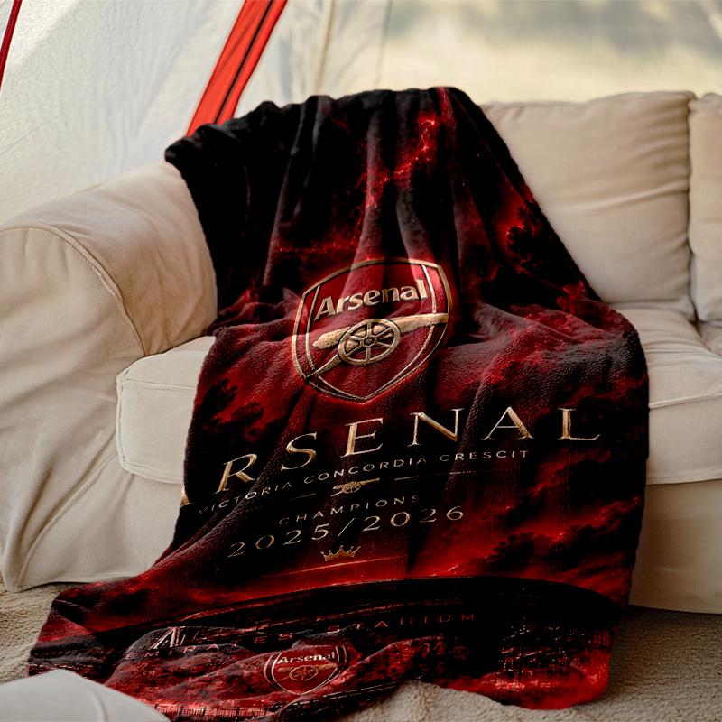 1pc Football Club Blanket, Home Printed Throw Blanket - Soft Blanket Gift for Family, Washable Sofa Bed Blanket
