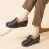 Soft-soled Fluffy Shoes for Women To Wear New Flat-soled Casual Velvet Warm Small Leather Shoes Beef Tendon Middle-aged Mother Cotton Shoes