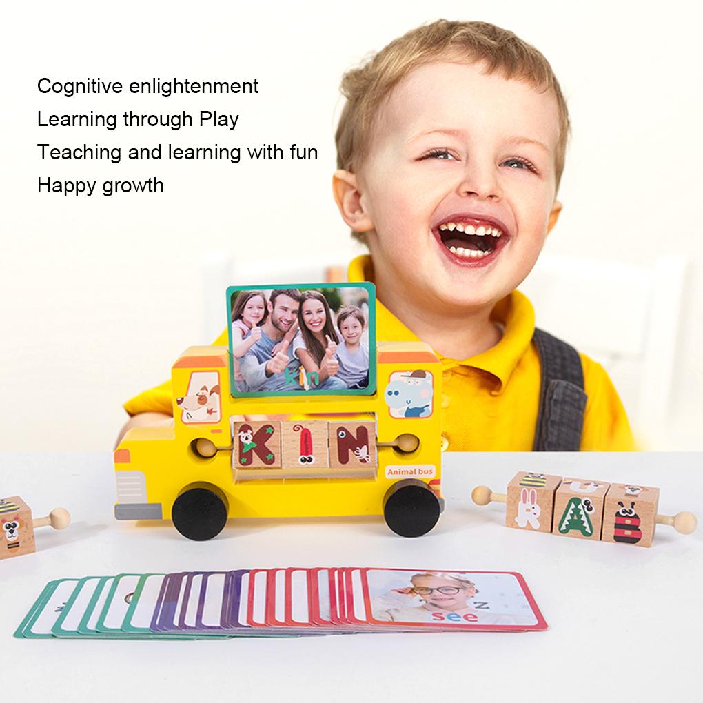 Baby Card Board Toy Children Toddler Educational Alphabet Spell Words Blocks Home Kindergarten Teaching Game Set Birthday