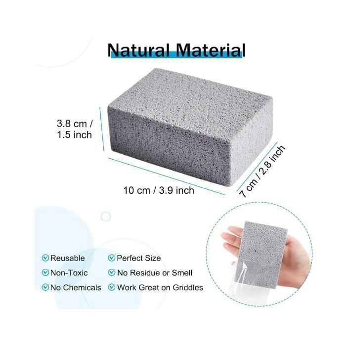 Blocs nettoyage pierre ponce - KJEHOME - 6 pcs (10x7x3,8 cm) - Naturelle - Élimine rouille & graisse - Multi-surfaces