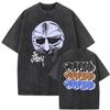 Стирка Винтажная Рэперская Mf Doom MM FOOD Графический Принт Футболка Мужчины Женщины Хип-Хоп Мода Футболки Мужской Повседневный Оверсайз Уличная Одежда