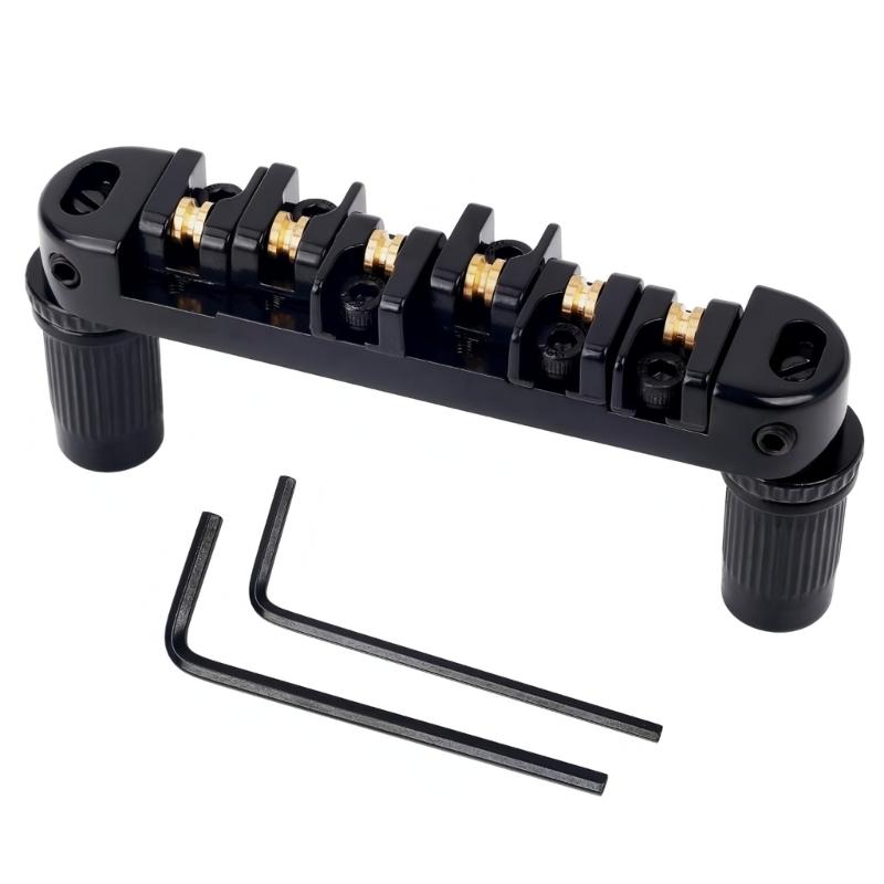 6 String Guitar Bridge Replacement Roller Saddles Guitar Bridge Tailpiece Electric Guitar Bridge Easy to Install