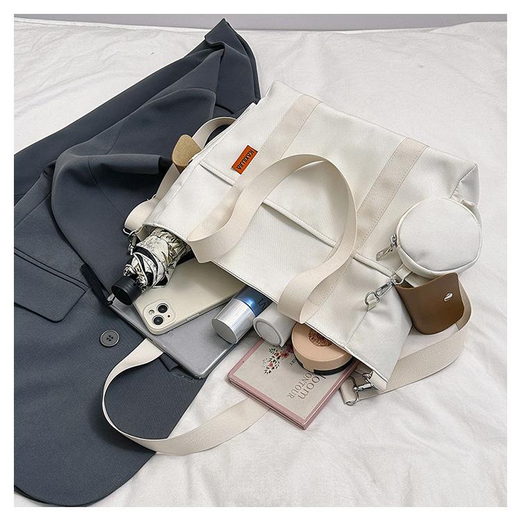 Набор дорожных сумок, легкая большая вместимость с мини-кошельком, водонепроницаемая сумка с ручкой, женские студенческие ранцы в консервативном стиле, нейлоновая сумка