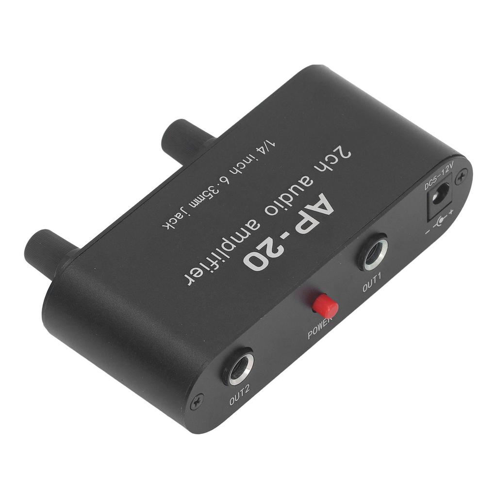 Independent Dual Channel Sound Preamplifier 1 4in 6.35mm 0 To 20db Gain Sound Amplifier Amp for Mic Instrument DC5V‑12V