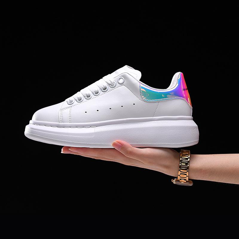 McQueen Little White Shoes Men's and Women's Summer New Leather Platform Leather Little White Shoes Men's Casual Sports Shoes Men's