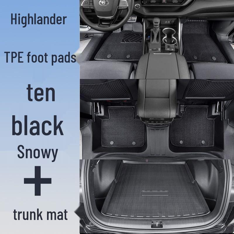Коврики в салон Toyota Highlander (2015-2023) для 5-местных и 7-местных, TPE-бортик 4-го поколения