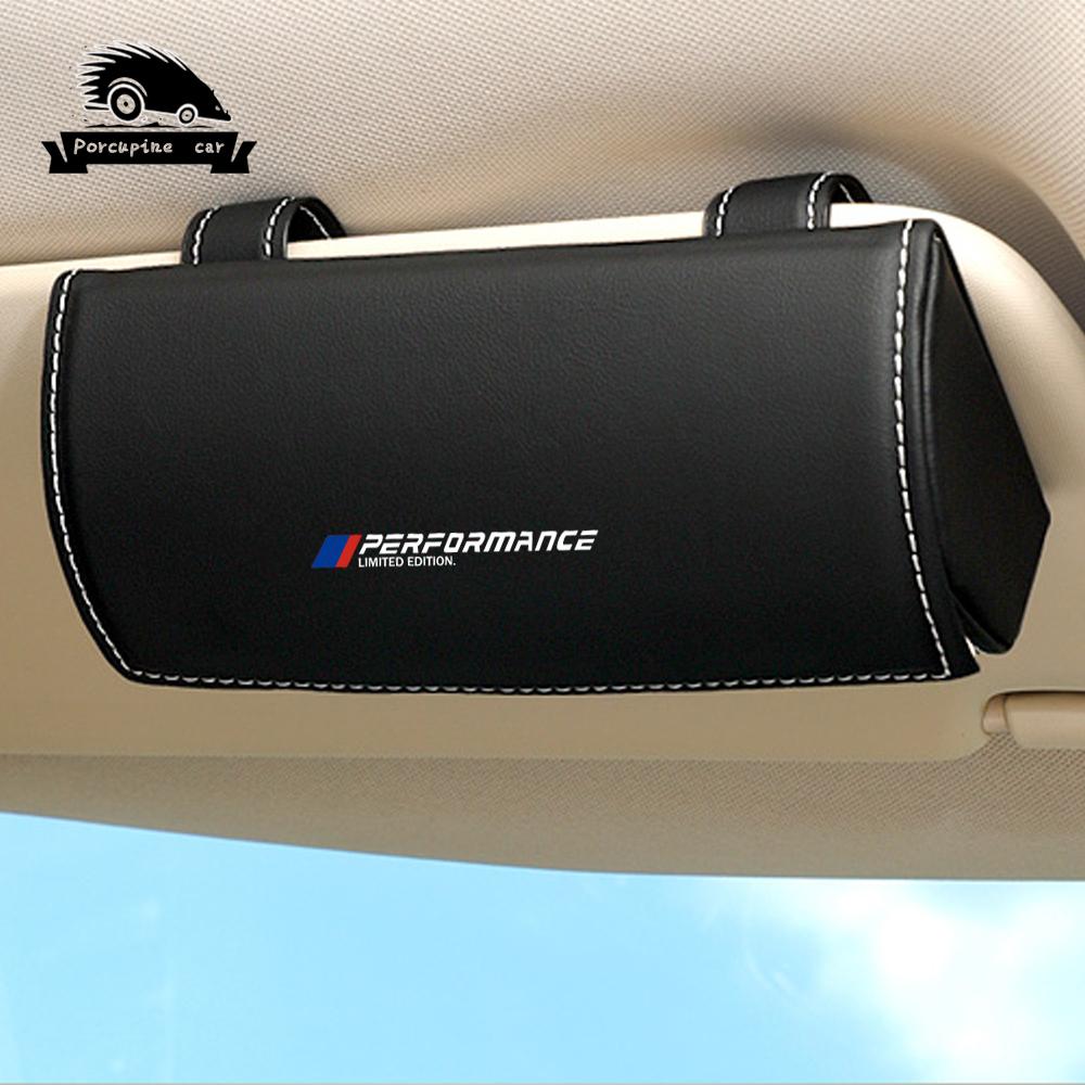 pgncs2 Car sun visor Leather glasses frame clip Glasses Holder for BMW M E46 E90 E60 E36 F90 M3 M5 M6 E87 X1 X3 X4 X5 X6 G30 G32 F30