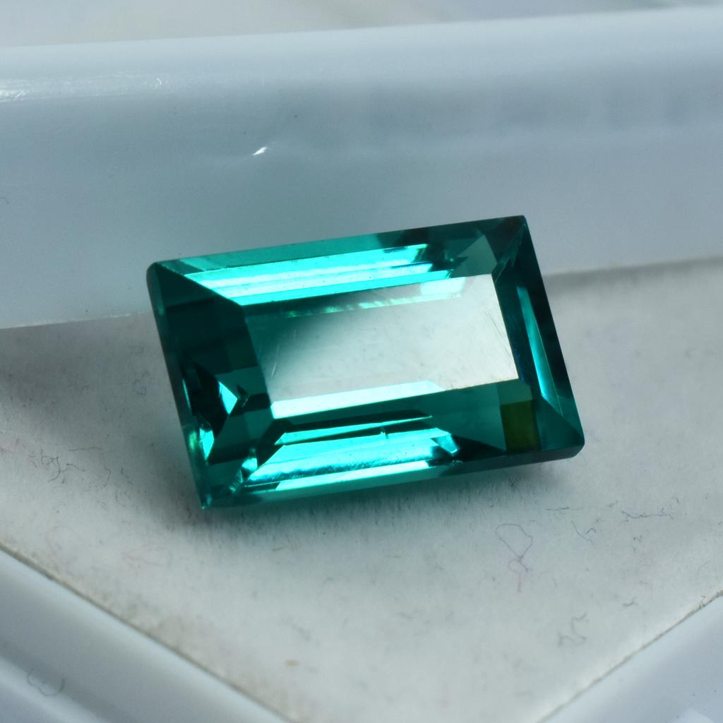 Natural Green Tourmaline Loose Gemstone 10.10 ct Baguette Shape October Birthday Birthstone