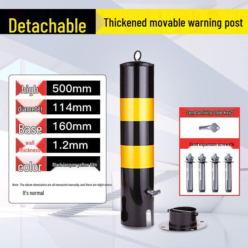 Reflective Steel Anti-Collision Post: Removable Ground Pile for Road Block Isolation and Parking Safety